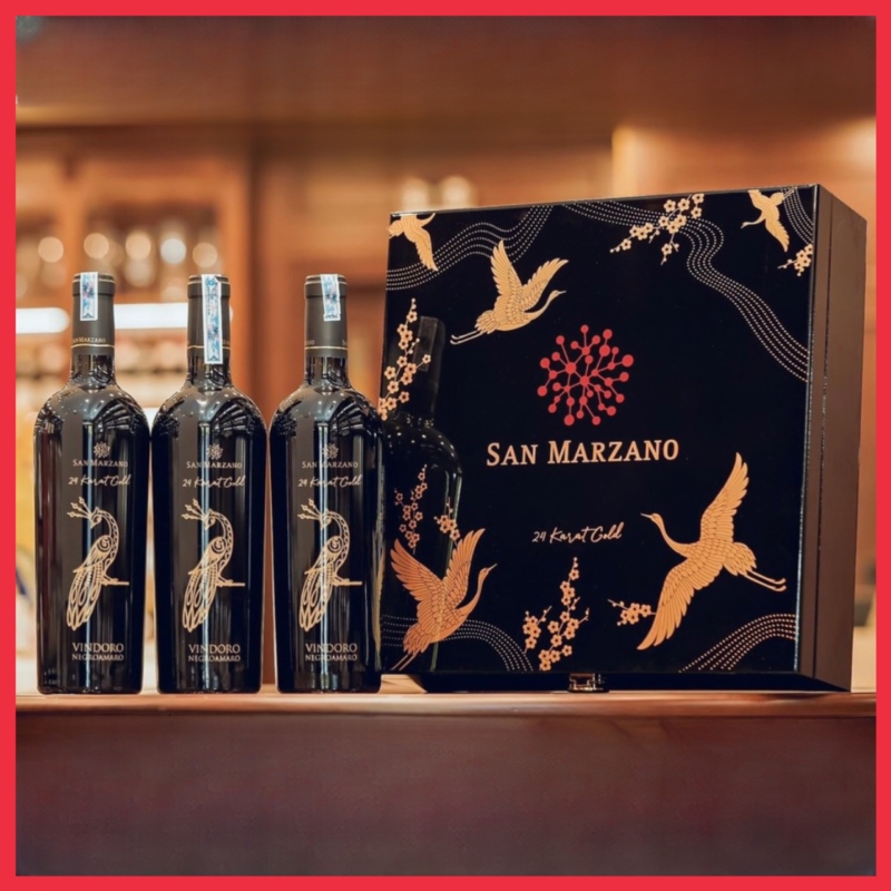 Hộp quà tết với chai vang 88 Negroamaro Del Salento